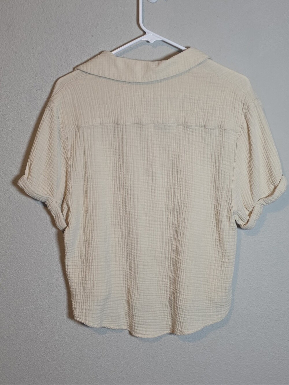 Magaschoni 100% Organic Cotton Beige Top Small Quiet Luxury Minimalist - Picture 4 of 5